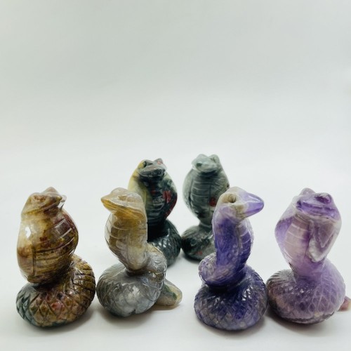 Cobra Crystals Carving Dragon Blood Chevron Amethyst Moss Jade Wholesale