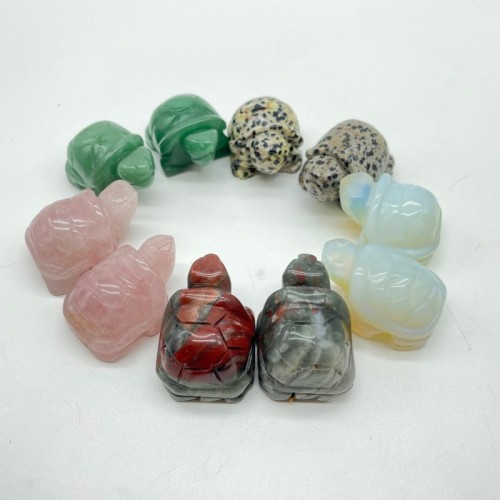 5 Types Turtle Carving Animals Wholesale Rose Quartz Green Aventurine