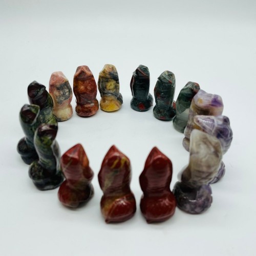 5 Types Cobra Snake Red jasper & Africa Blood Stone Carving Wholesale