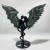 2 Pairs Africa Blood Stone Demon And Angel Wing Carving With Stand