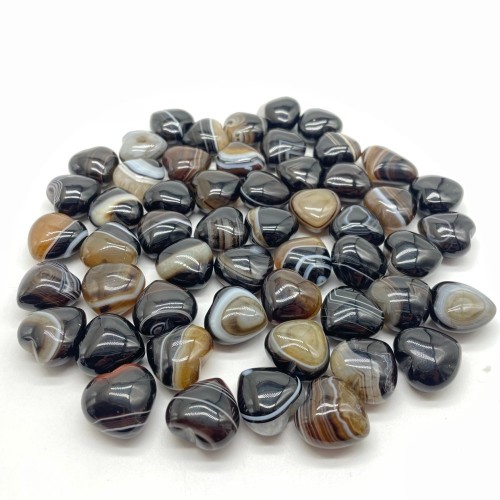 Black Stripe Agate Heart 0.78in(2cm) Wholesale