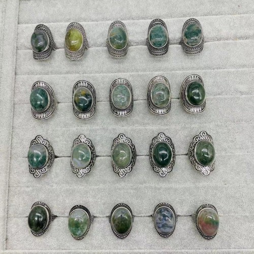 4 Types Moss Agate Ring Wholesale