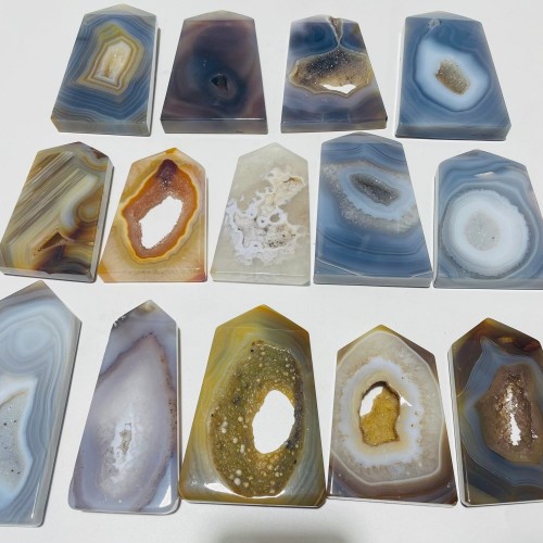 14 Pieces Agate Geode Druzy Tower Point Wholesale