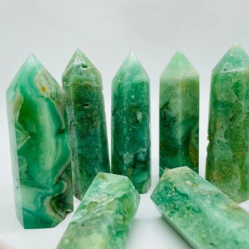 Green Agate Stone Tower Points Crystal Wholesale