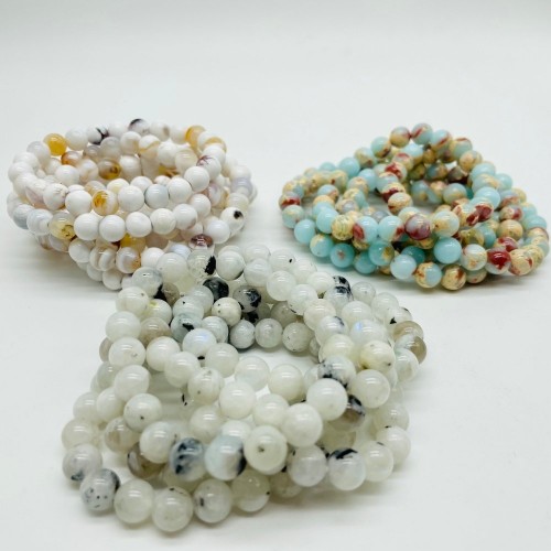 3 Types Bracelet India Moonstone White Agate Wholesale