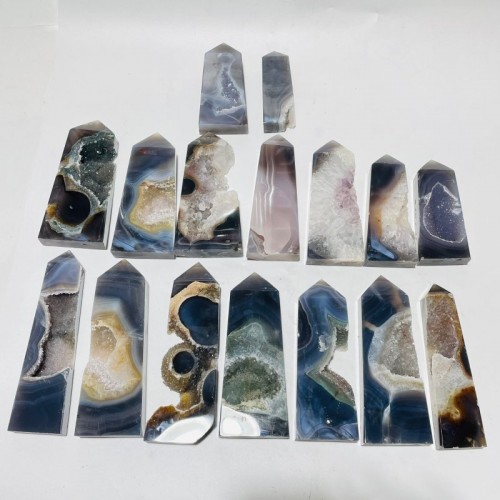 16 Pieces Large Druzy Geode Agate Points