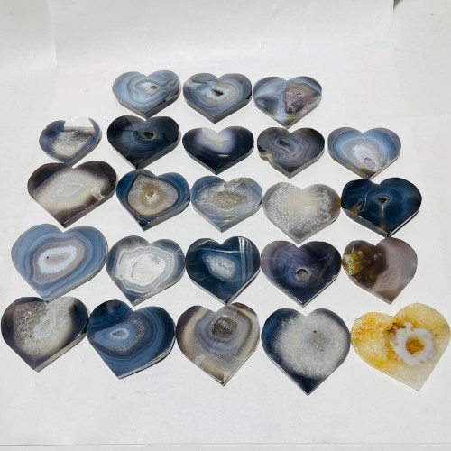 23 Pieces High Quality Large Geode Druzy Agate Heart