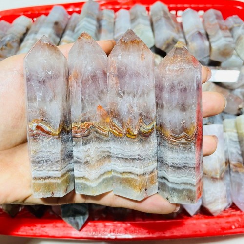 Striped Agate Mixed Quartz Crystal Points Wholesale