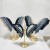 3 Pairs Beautiful Grey Stripe Agate Butterfly Carving With Stand