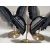 3 Pairs Beautiful Grey Stripe Agate Butterfly Carving With Stand