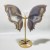 2 Pairs Stripe Agate Symmetry Butterfly Carving With Stand