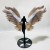 2 Pairs Agate Angel Symmetry Wing Carving With Stand