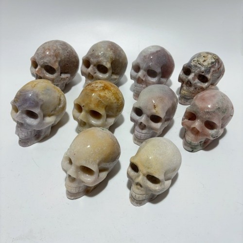 10 Pieces Large Agate Skull Carving