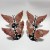 4 Pairs Pink Agate Butterfly Wing Carving With Stand