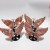 4 Pairs Natural Pink Agate Butterfly Wing Crystal Carving With Stand