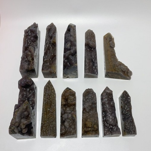 11 Pieces Agate Tower One Side Rough Wholesale