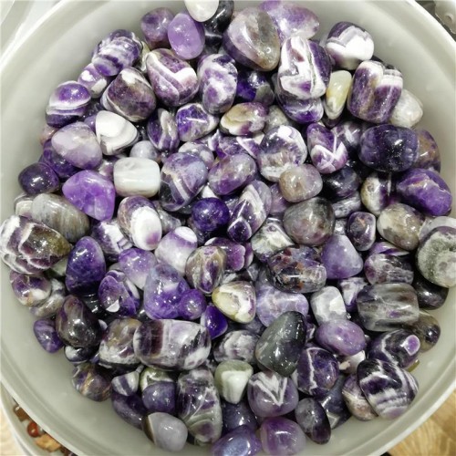 Amethyst Chevron Tumbled Stones Wholesale