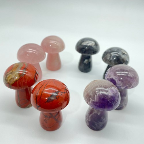 4Types Large Mushroom Red Jasper&Rose Quartz Wholesale