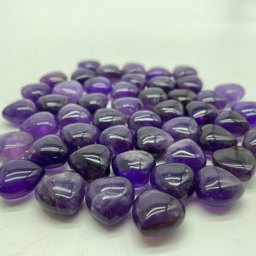 Mini Amethyst Heart For DIY Pendant Pocket Stone Wholesale