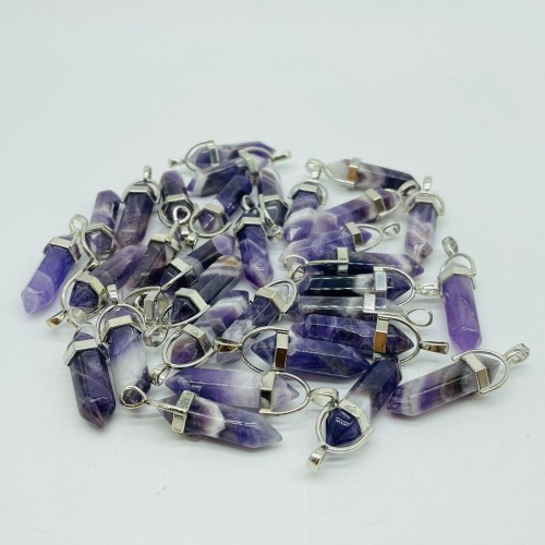 Chevron Amethyst Double Point Pendant Wholesale