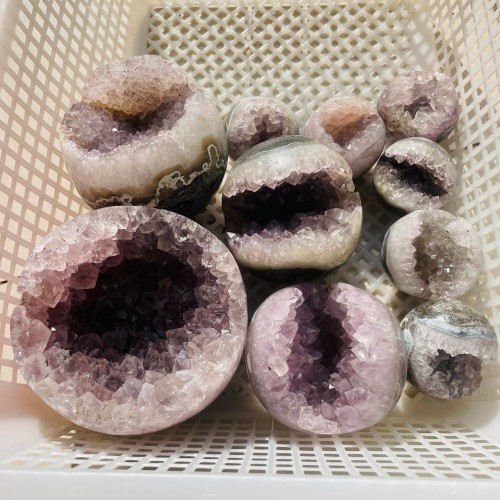 10 Pieces High Quality Amethyst Geode Sphere Ball