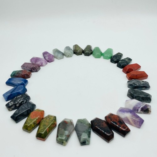 14 Types Mini Coffin Wholesale labradorite Lepidolite Ocean Jasper