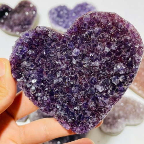 10 Pieces Beautiful Large Amethyst Heart