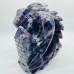 Large Unique Amethyst Dragon With Castle Carving