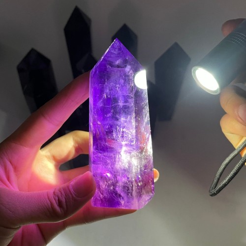 11 Pieces High Quality Deep Purple Amethyst Points