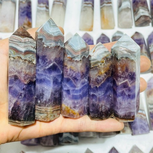 63 Pieces Amethyst Mixed Striped Agate Crystal Points