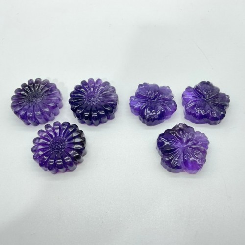 2Types Deep Purple Amethyst Flower Carving Wholesale