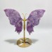 4 Pieces Butterfly Carving With Stand Lepidolite Pink Amethyst