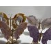 4 Pieces Butterfly Carving With Stand Lepidolite Pink Amethyst