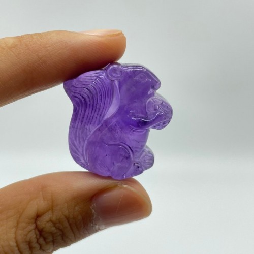 High Quality Amethyst Squirrel Carving Wholesale