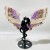 Amethyst Mixed Striped Agate Demon And Angel Wing Carving With Stand