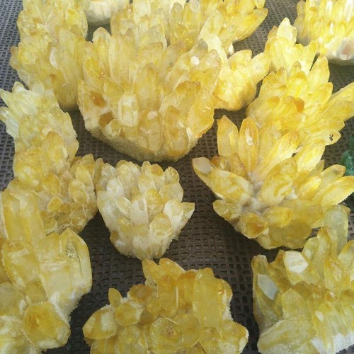 Yellow Aura Crystal Cluster Wholesale