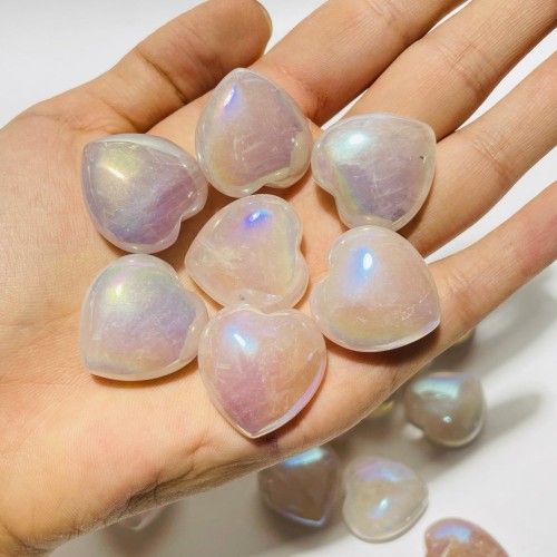 Aura Rose Quartz Heart Crystal Wholesale Clearance