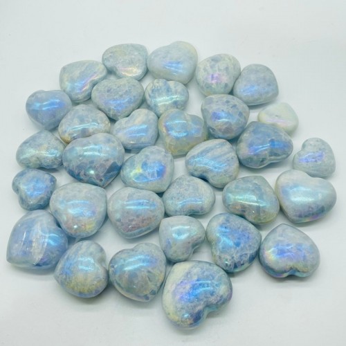 Aura Blue Calcite Stone Heart Wholesale