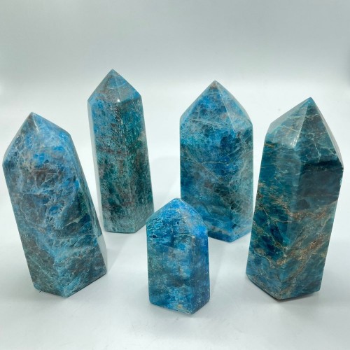 Blue Apatite Tower Point 4-6in(10-15cm) Wholesale