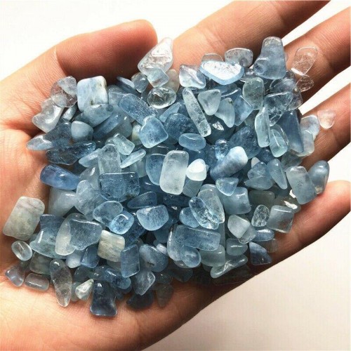 Transparent Blue Aquamarine Gravel Chips Wholesale