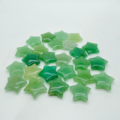 Green Aventurine Stars 1in(2.5cm) Wholesale