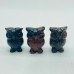 3 Types Mini Owl Carving Wholesale Green Aventurine & Red Obsidian