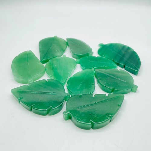 Green Aventurine Tree Leaf Carving Wholesale