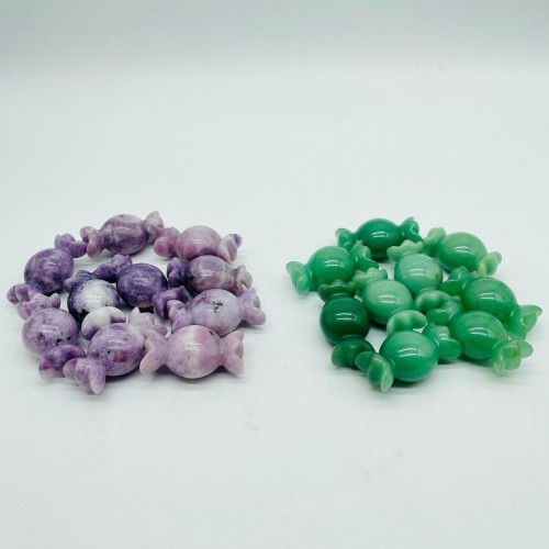 Green Aventurine Lepidolite Candy Carving Wholesale