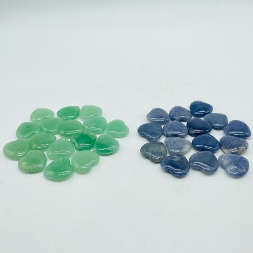 Green & Blue Aventurine Heart DIY Pendant Wholesale