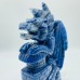 Blue Aventurine Flying Dragon Carving