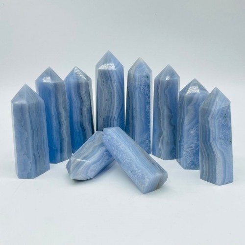 Blue Lace Agate Tower Point Crystal Wholesale