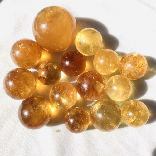 Yellow Calcite Honey Calcite Rainbow Spheres