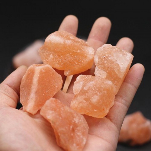 Rough Himalayan quartz orange calcite raw