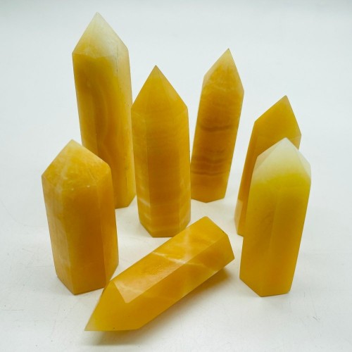 Yellow Calcite Tower Point 2-3.5in(5-8.9cm) Crystal Wholesale